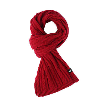 Solid Color Scarf For Women Winter Warm Fashion Versatile  Shawl Korean Style Sweet Knitted Woolen Long Scarf - CHRISTDEST GLOBAL SERVICE