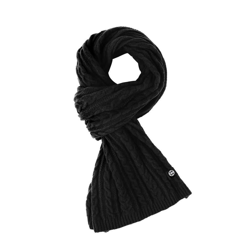 Solid Color Scarf For Women Winter Warm Fashion Versatile  Shawl Korean Style Sweet Knitted Woolen Long Scarf - CHRISTDEST GLOBAL SERVICE