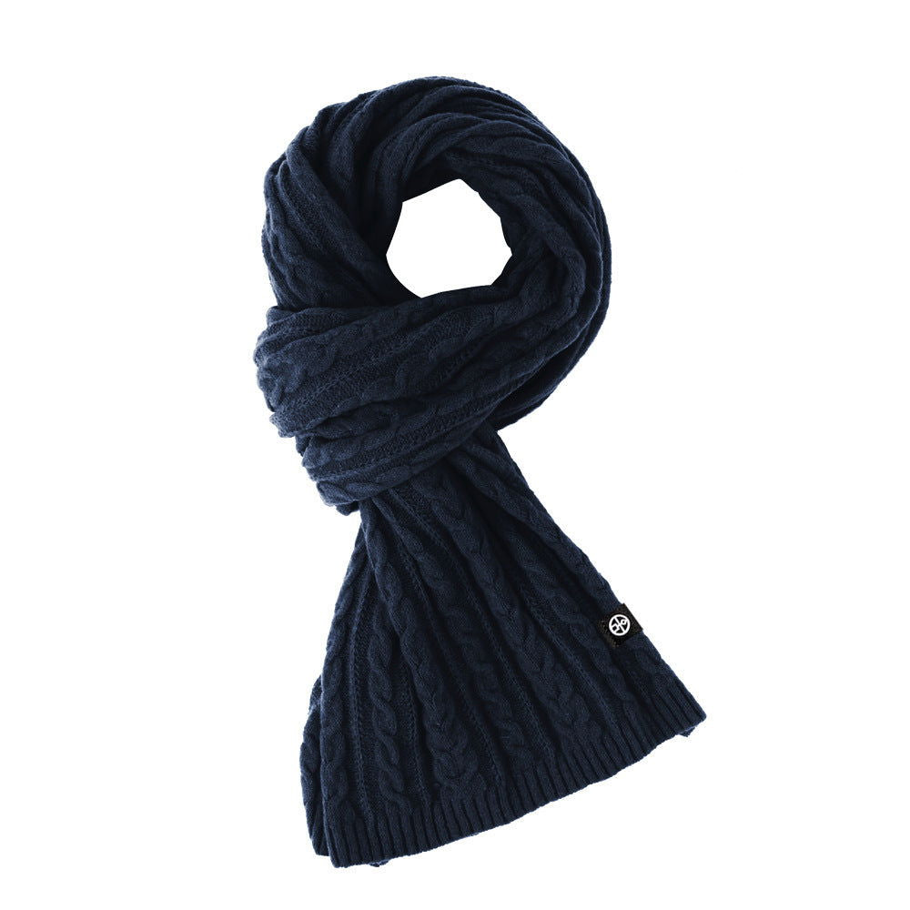 Solid Color Scarf For Women Winter Warm Fashion Versatile  Shawl Korean Style Sweet Knitted Woolen Long Scarf - CHRISTDEST GLOBAL SERVICE