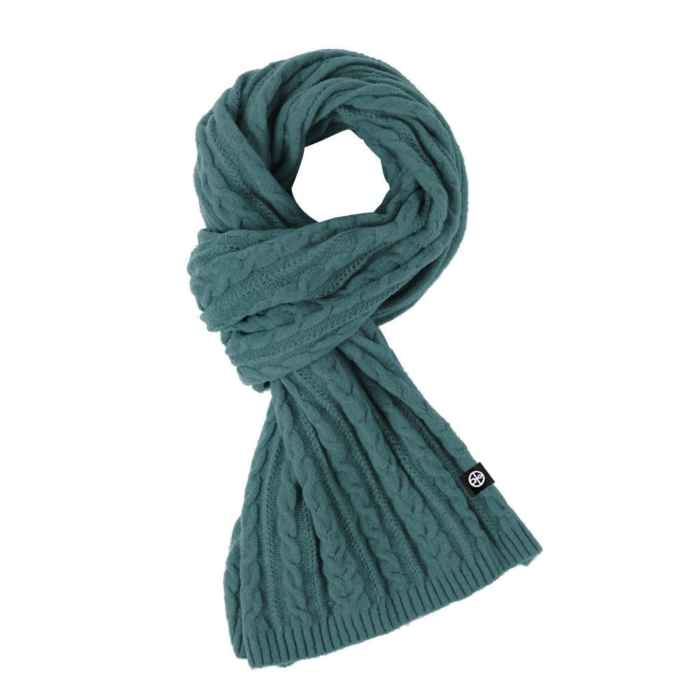 Solid Color Scarf For Women Winter Warm Fashion Versatile  Shawl Korean Style Sweet Knitted Woolen Long Scarf - CHRISTDEST GLOBAL SERVICE