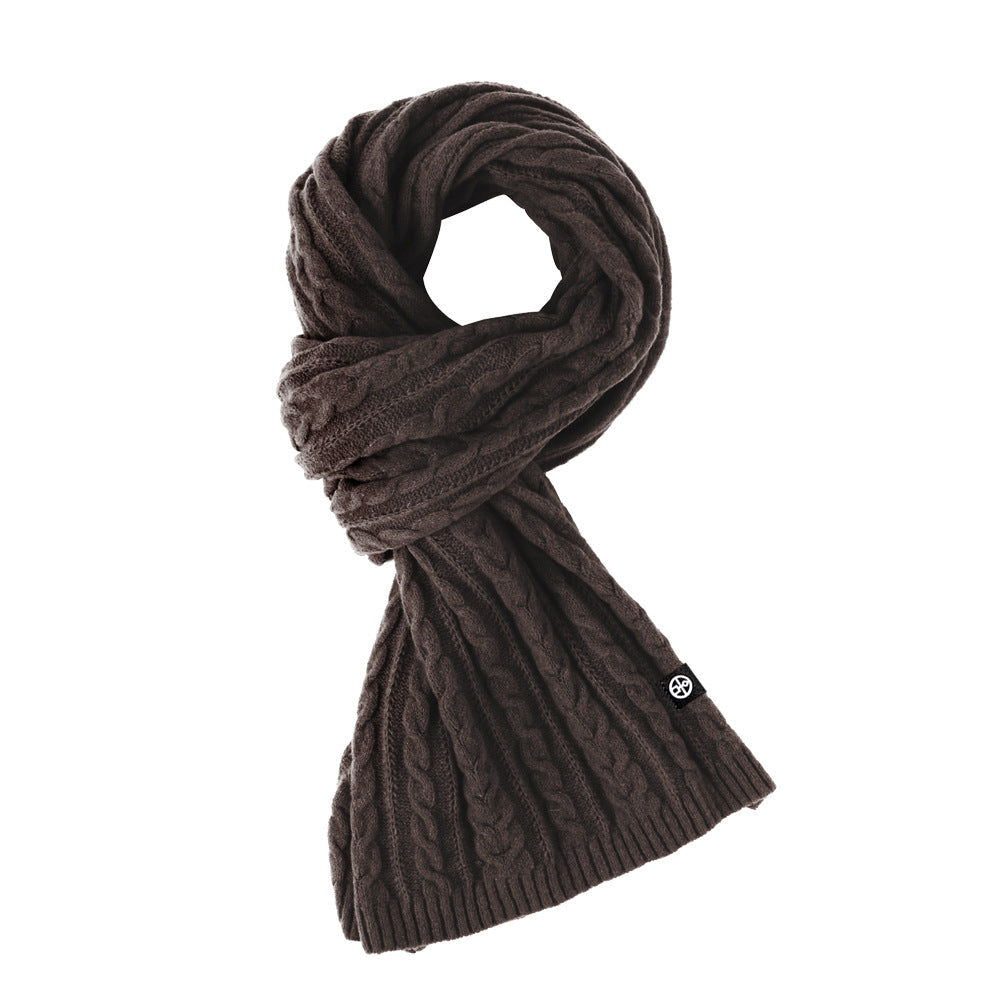 Solid Color Scarf For Women Winter Warm Fashion Versatile  Shawl Korean Style Sweet Knitted Woolen Long Scarf - CHRISTDEST GLOBAL SERVICE