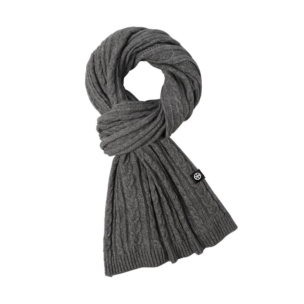 Solid Color Scarf For Women Winter Warm Fashion Versatile  Shawl Korean Style Sweet Knitted Woolen Long Scarf - CHRISTDEST GLOBAL SERVICE