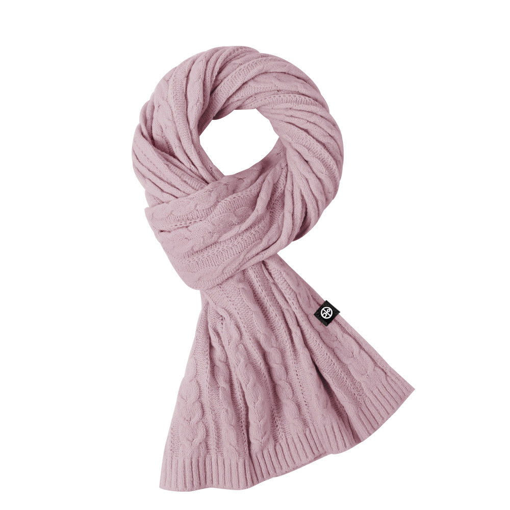 Solid Color Scarf For Women Winter Warm Fashion Versatile  Shawl Korean Style Sweet Knitted Woolen Long Scarf - CHRISTDEST GLOBAL SERVICE
