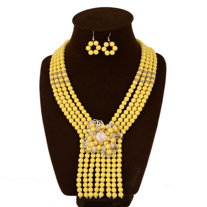 South African Wedding Jewelry Set Bridal Necklace Bracelet Two Piece Set - CHRISTDEST GLOBAL SERVICE