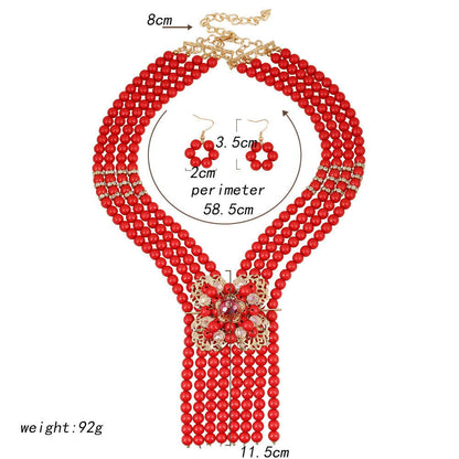 South African Wedding Jewelry Set Bridal Necklace Bracelet Two Piece Set - CHRISTDEST GLOBAL SERVICE