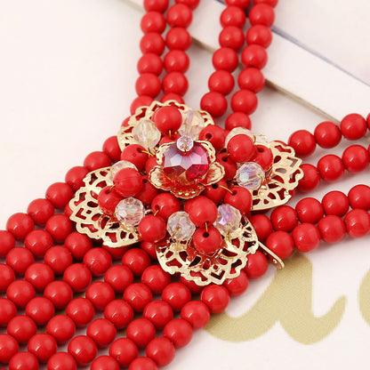 South African Wedding Jewelry Set Bridal Necklace Bracelet Two Piece Set - CHRISTDEST GLOBAL SERVICE