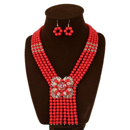 South African Wedding Jewelry Set Bridal Necklace Bracelet Two Piece Set - CHRISTDEST GLOBAL SERVICE