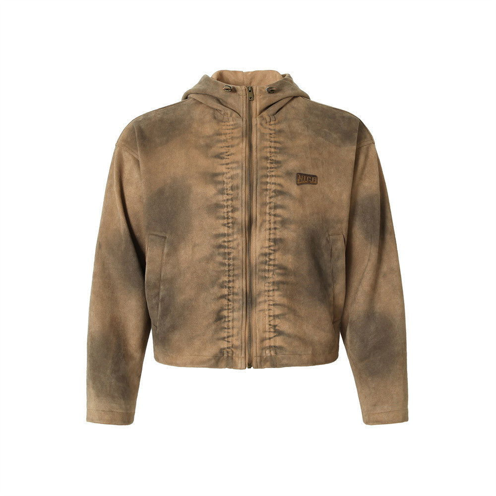 Spray Painting Old Dirty Hooded Coat Trendy Punk Beggar Style - CHRISTDEST GLOBAL SERVICE