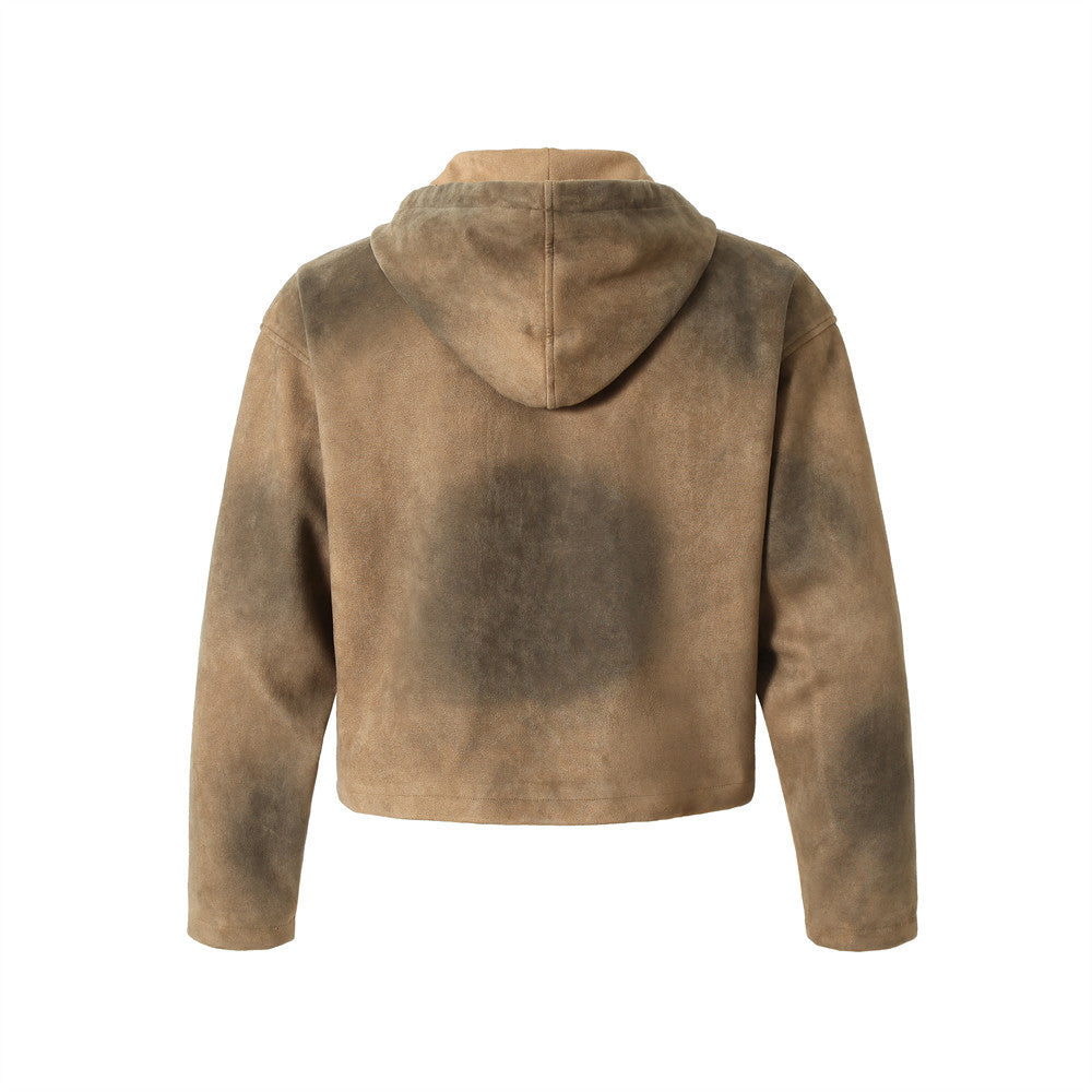 Spray Painting Old Dirty Hooded Coat Trendy Punk Beggar Style - CHRISTDEST GLOBAL SERVICE