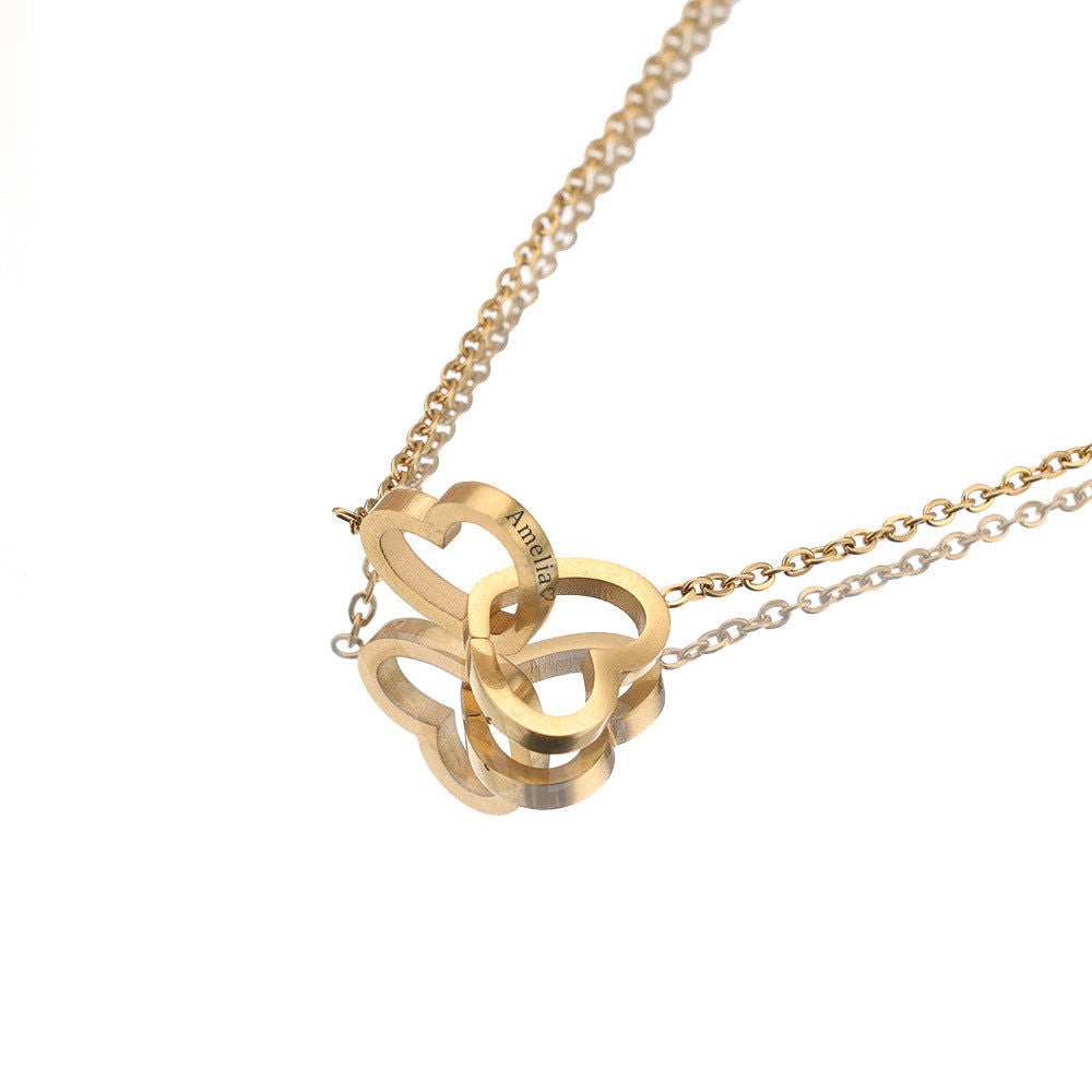 Stainless Steel Vacuum Plating Rose Gold Heart Necklace - CHRISTDEST GLOBAL SERVICE