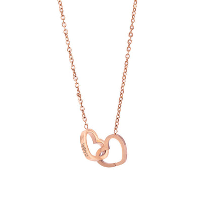 Stainless Steel Vacuum Plating Rose Gold Heart Necklace - CHRISTDEST GLOBAL SERVICE