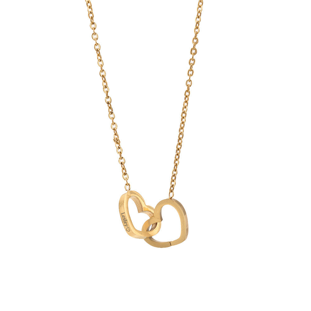 Stainless Steel Vacuum Plating Rose Gold Heart Necklace - CHRISTDEST GLOBAL SERVICE