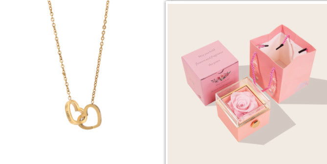 Stainless Steel Vacuum Plating Rose Gold Heart Necklace - CHRISTDEST GLOBAL SERVICE