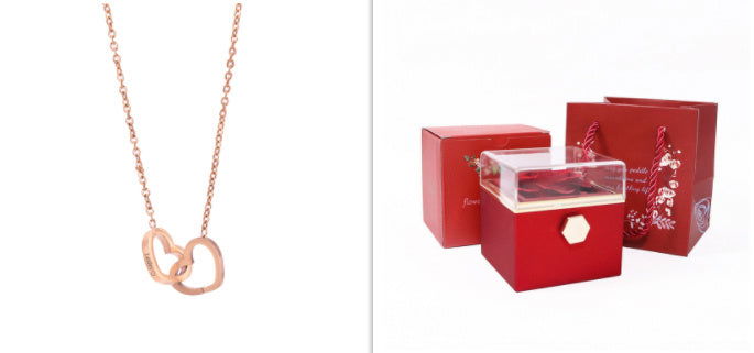 Stainless Steel Vacuum Plating Rose Gold Heart Necklace - CHRISTDEST GLOBAL SERVICE