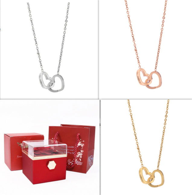 Stainless Steel Vacuum Plating Rose Gold Heart Necklace - CHRISTDEST GLOBAL SERVICE