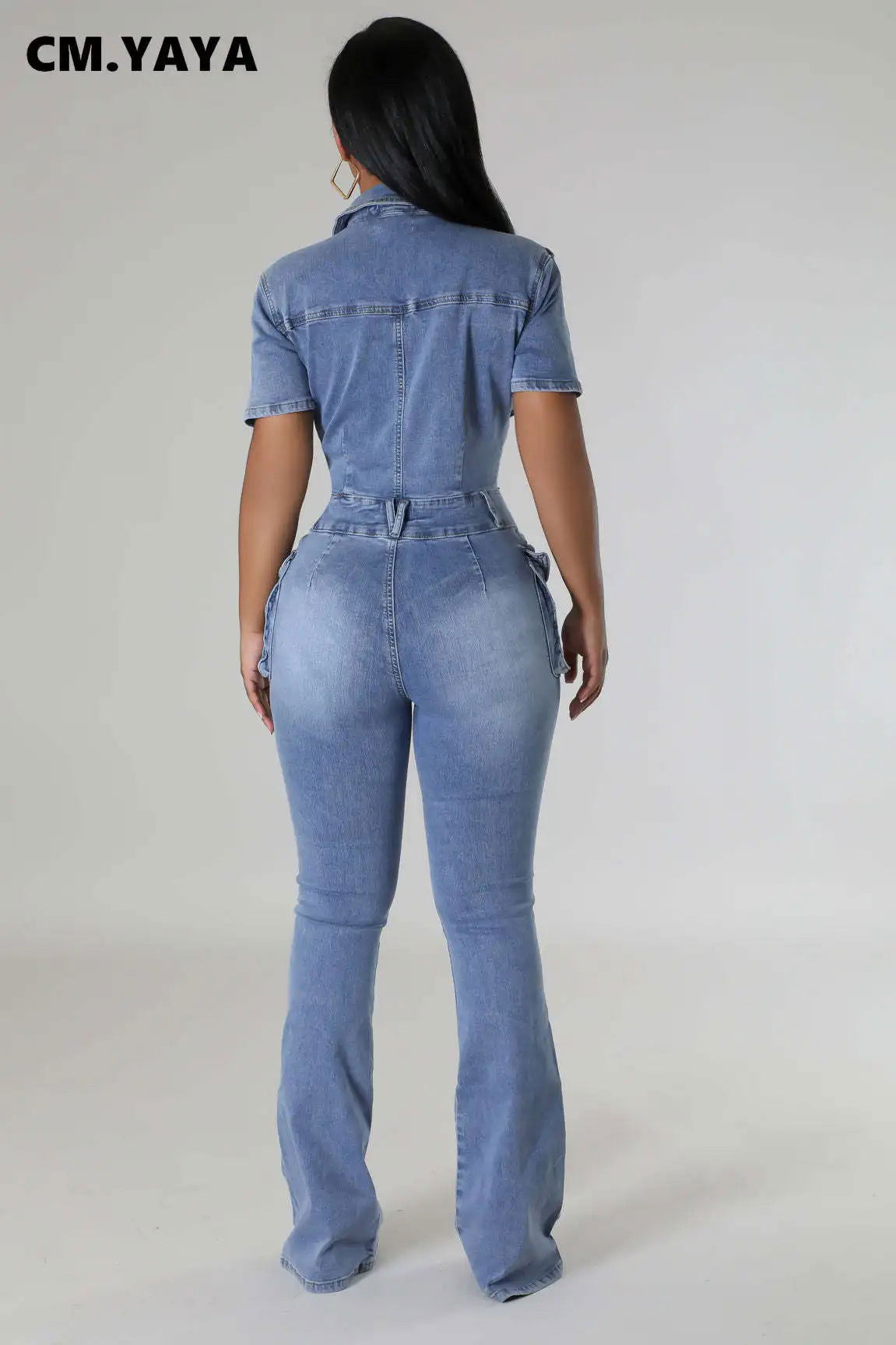 Summer Women’s Jumpsuits Short Sleeve High Waist Slim Fit Elastic - CHRISTDEST GLOBAL SERVICE