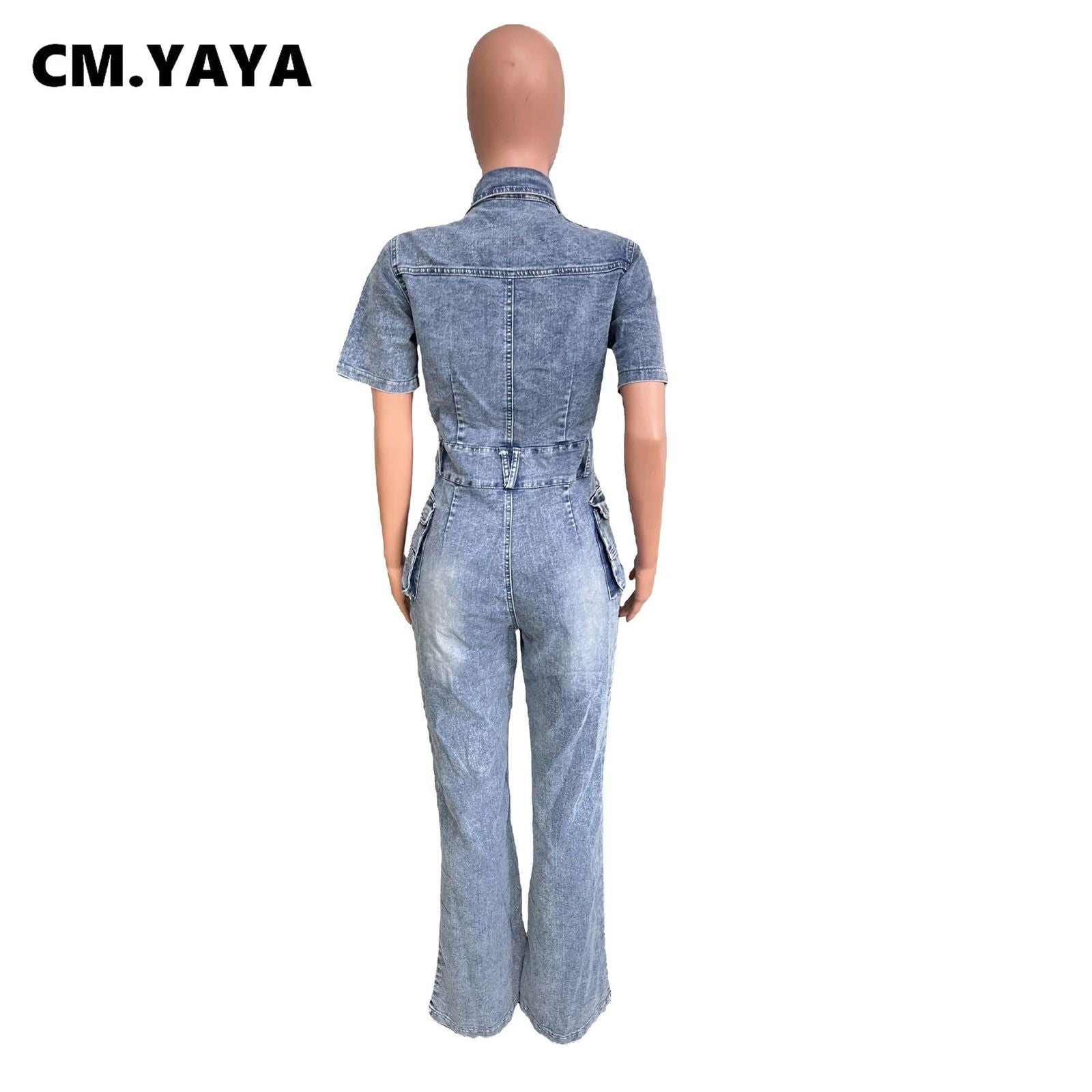 Summer Women’s Jumpsuits Short Sleeve High Waist Slim Fit Elastic - CHRISTDEST GLOBAL SERVICE