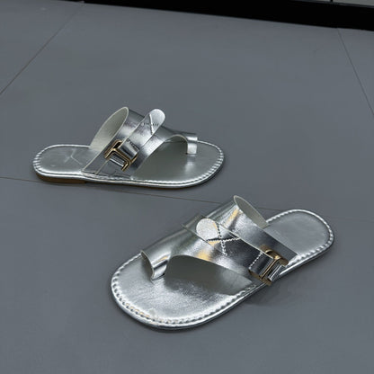 Summer new women's shoes with toe covers fashionable flat heels and casual women's sandals and slippers - CHRISTDEST GLOBAL SERVICE