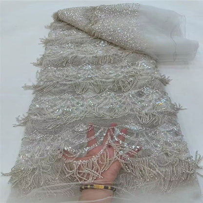 Tassel Bead Tube Lace Fabric Wedding Dress - CHRISTDEST GLOBAL SERVICE