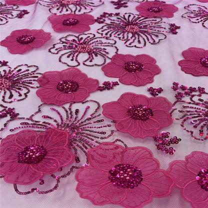 Three-dimensional Embroidered Mesh Fabric Sequin Bead Tube Embroidery - CHRISTDEST GLOBAL SERVICE