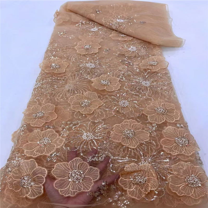Three-dimensional Embroidered Mesh Fabric Sequin Bead Tube Embroidery - CHRISTDEST GLOBAL SERVICE