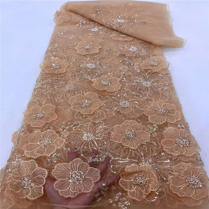 Three-dimensional Embroidered Mesh Fabric Sequin Bead Tube Embroidery - CHRISTDEST GLOBAL SERVICE