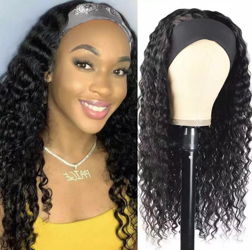 Turban Wig European Beauty Long Curly Hair Corn Perm Chemical Fiber Hair Band Wig Cover - CHRISTDEST GLOBAL SERVICE
