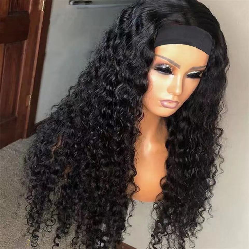 Turban Wig European Beauty Long Curly Hair Corn Perm Chemical Fiber Hair Band Wig Cover - CHRISTDEST GLOBAL SERVICE