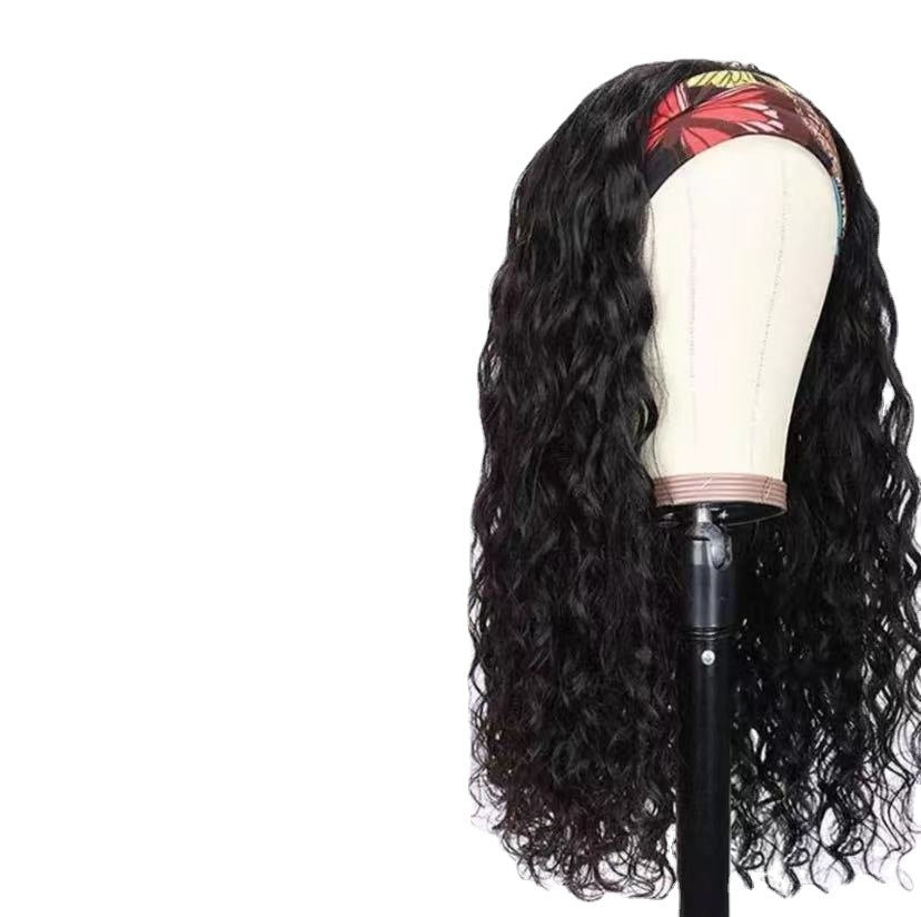 Turban Wig European Beauty Long Curly Hair Corn Perm Chemical Fiber Hair Band Wig Cover - CHRISTDEST GLOBAL SERVICE