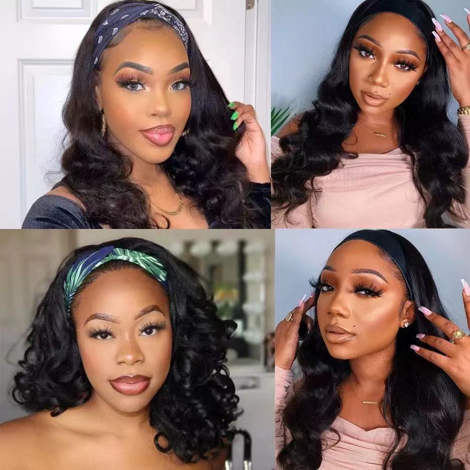 Turban Wig European Beauty Long Curly Hair Corn Perm Chemical Fiber Hair Band Wig Cover - CHRISTDEST GLOBAL SERVICE
