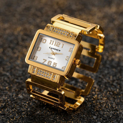 UTHAI W112 Fashion Women's Watch Luxury Ladies Gold Silver Bracelet Watches Exquisite Personality Rectangle dial Clock Gift - CHRISTDEST GLOBAL SERVICE