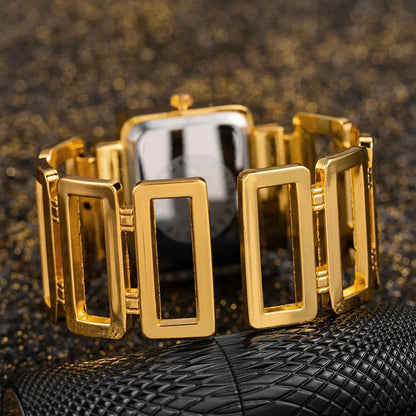 UTHAI W112 Fashion Women's Watch Luxury Ladies Gold Silver Bracelet Watches Exquisite Personality Rectangle dial Clock Gift - CHRISTDEST GLOBAL SERVICE