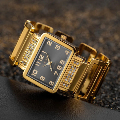 UTHAI W112 Fashion Women's Watch Luxury Ladies Gold Silver Bracelet Watches Exquisite Personality Rectangle dial Clock Gift - CHRISTDEST GLOBAL SERVICE