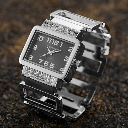 UTHAI W112 Fashion Women's Watch Luxury Ladies Gold Silver Bracelet Watches Exquisite Personality Rectangle dial Clock Gift - CHRISTDEST GLOBAL SERVICE