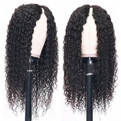 V-shaped Human Hair Curly Headband - CHRISTDEST GLOBAL SERVICE