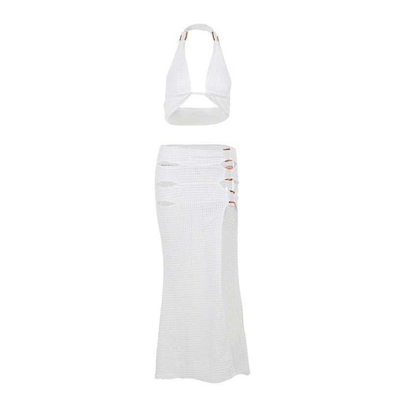 Vacation Style Sexy Slim Hip Mid-length Dress Set - CHRISTDEST GLOBAL SERVICE