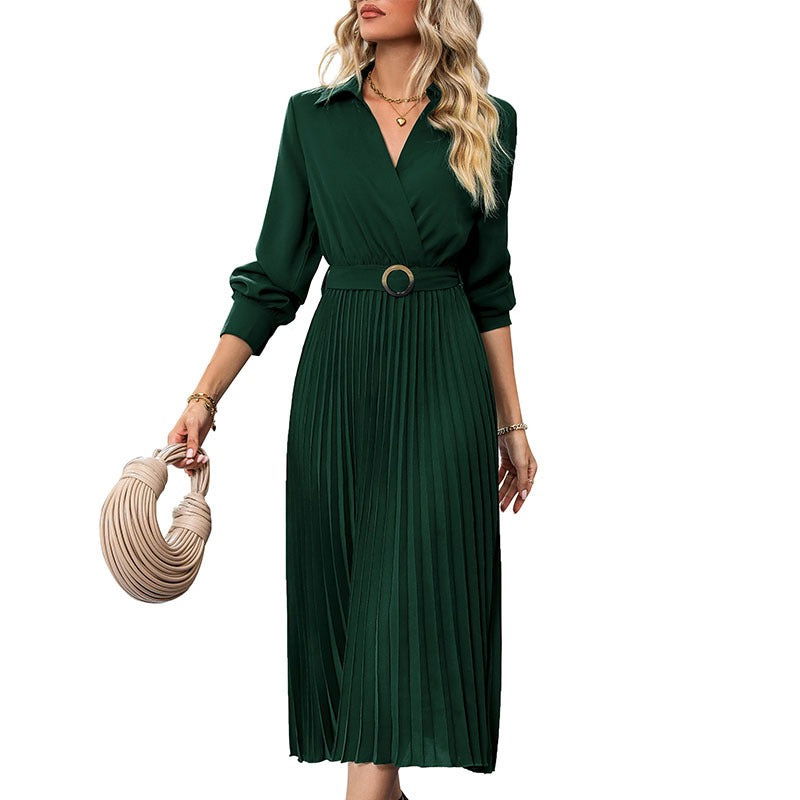 Wholesale popular spring and autumn European and American women's high-end solid color dresses - CHRISTDEST GLOBAL SERVICE