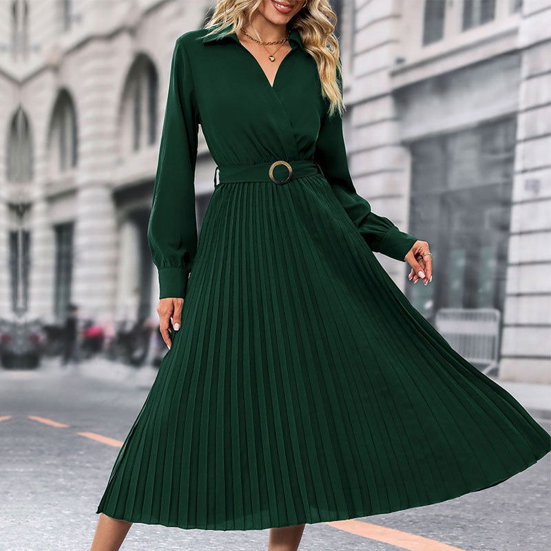 Wholesale popular spring and autumn European and American women's high-end solid color dresses - CHRISTDEST GLOBAL SERVICE
