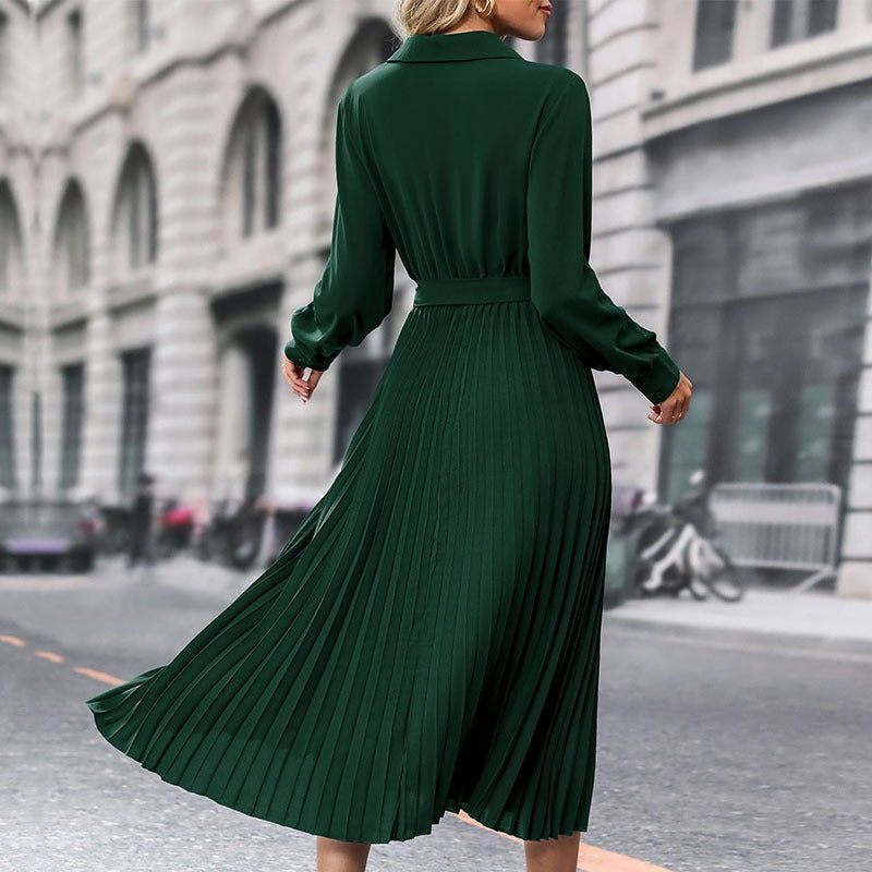 Wholesale popular spring and autumn European and American women's high-end solid color dresses - CHRISTDEST GLOBAL SERVICE