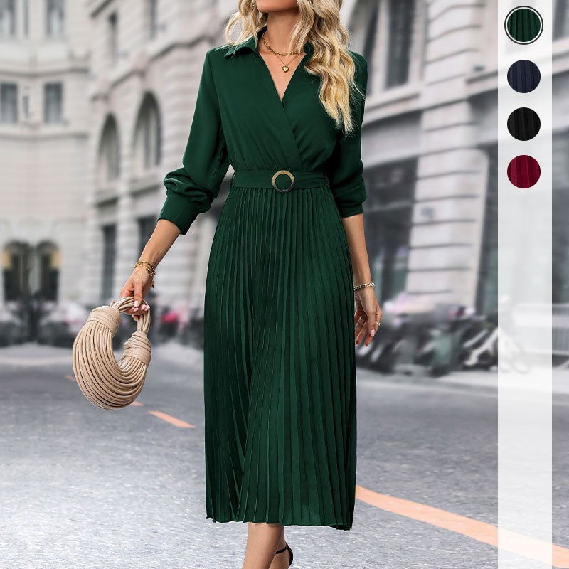 Wholesale popular spring and autumn European and American women's high-end solid color dresses - CHRISTDEST GLOBAL SERVICE