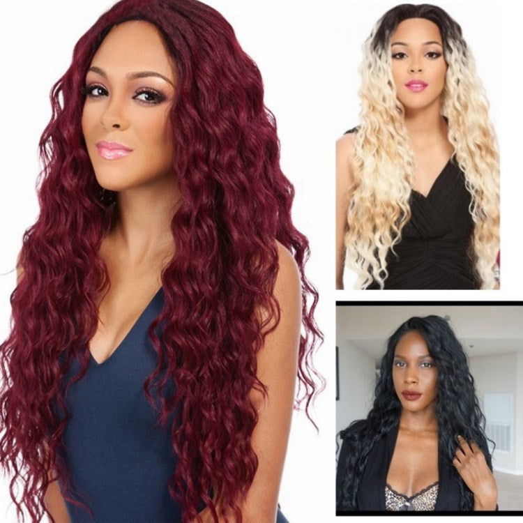 Wig Black Burgundy Multicolor Curly Hair - CHRISTDEST GLOBAL SERVICE