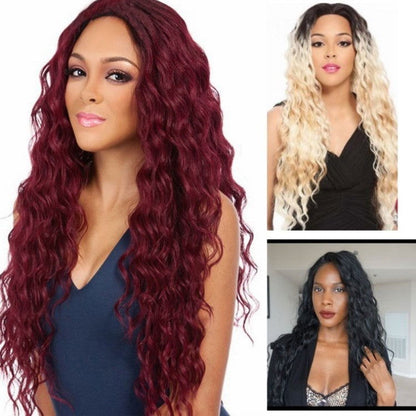 Wig Black Burgundy Multicolor Curly Hair - CHRISTDEST GLOBAL SERVICE