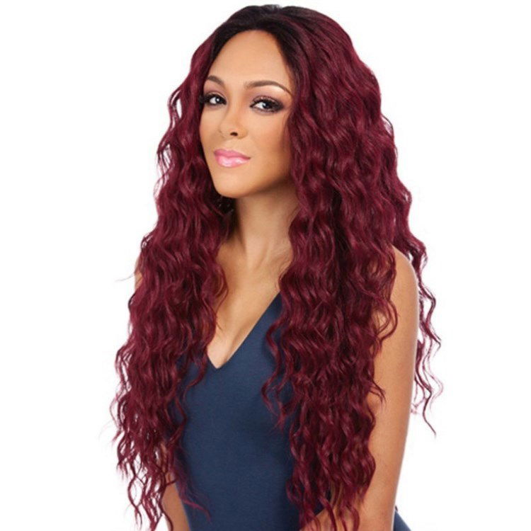 Wig Black Burgundy Multicolor Curly Hair - CHRISTDEST GLOBAL SERVICE