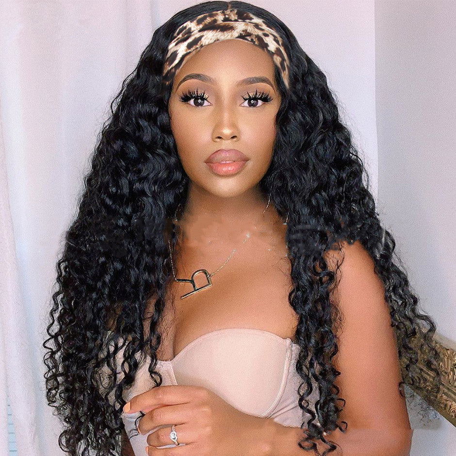 Wig Female Middle Point Small Wavy Long Curly Hair Turban Hair Band Wig - CHRISTDEST GLOBAL SERVICE
