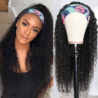 Wig Female Middle Point Small Wavy Long Curly Hair Turban Hair Band Wig - CHRISTDEST GLOBAL SERVICE