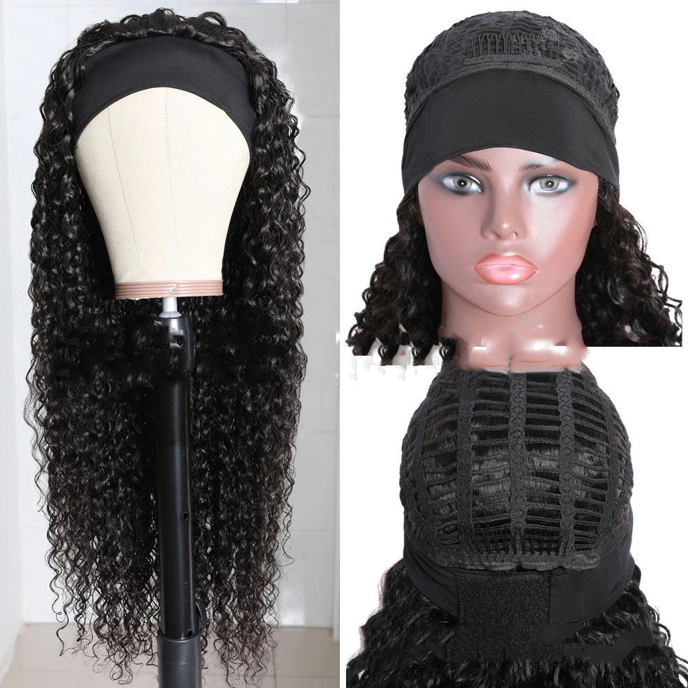 Wig Female Middle Point Small Wavy Long Curly Hair Turban Hair Band Wig - CHRISTDEST GLOBAL SERVICE