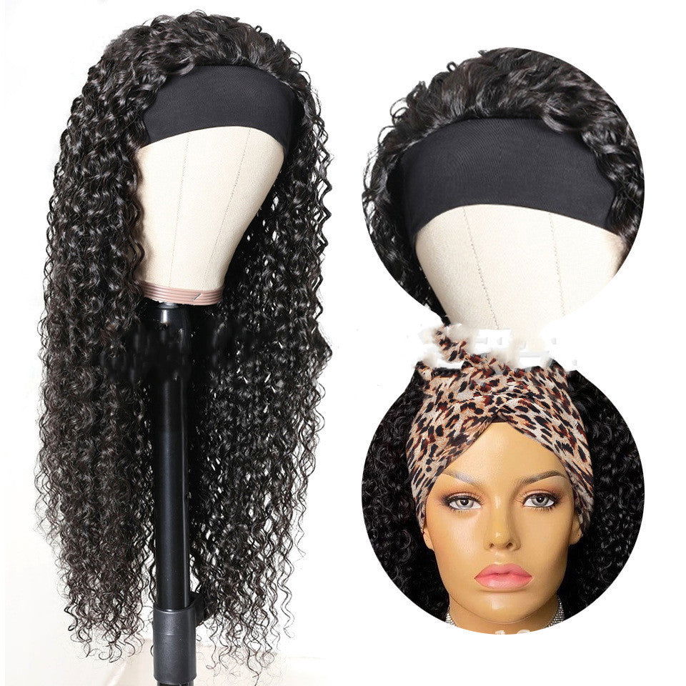 Wig Female Middle Point Small Wavy Long Curly Hair Turban Hair Band Wig - CHRISTDEST GLOBAL SERVICE