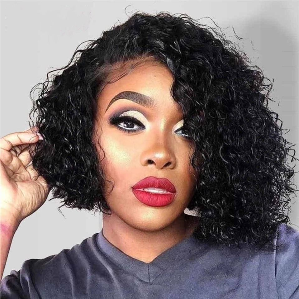Wig Female Short Curly Hair Centered Corn Perm African Black Small Curly Hair Chemical Fiber Headgear - CHRISTDEST GLOBAL SERVICE
