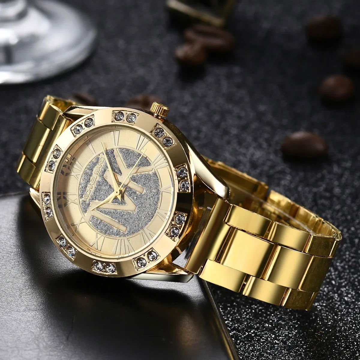 Women Crystal Diamond Watches Luxury Brand Gold WristWatch Stainless Steel Women's Watch Clock Leisure Reloj Mujer TVK - CHRISTDEST GLOBAL SERVICE