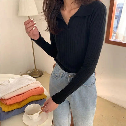 Women's Autumn and Winter Western-style Coat with V-neck Sweater Underneath 2024 New Knitted Sweater Chic Top Base Shirt - CHRISTDEST GLOBAL SERVICE